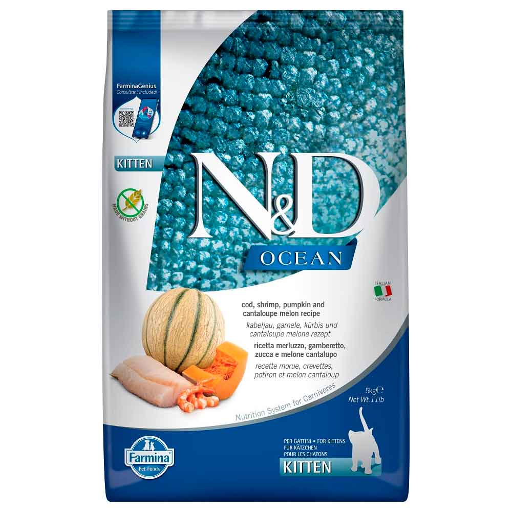 ND Ocean Kitten Balkabaklı Morina Balıklı Yavru Kedi Maması 5 Kg